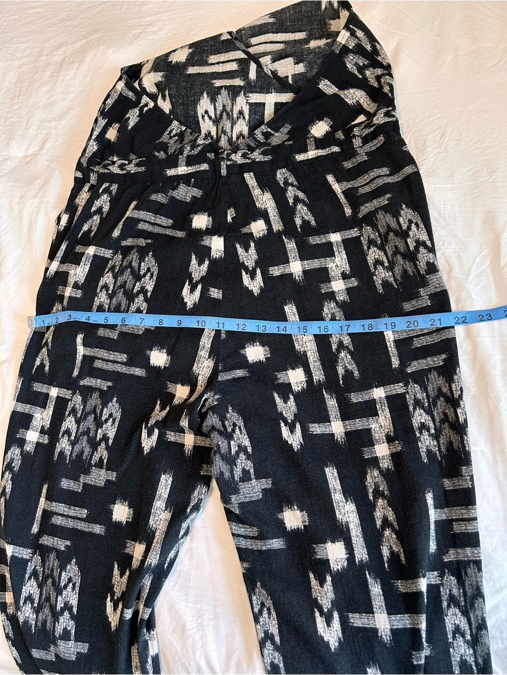 Madewell Black & White Geometric Halter Tie-Waist Jumpsuit - Picture 11 of 14